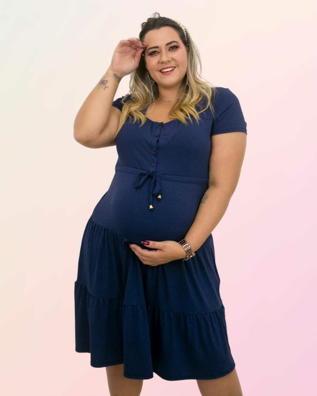 VESTIDO MEIRE PLUS SIZE GESTANTE E CIA