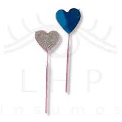 Espejo Corazon Inox con Glitter