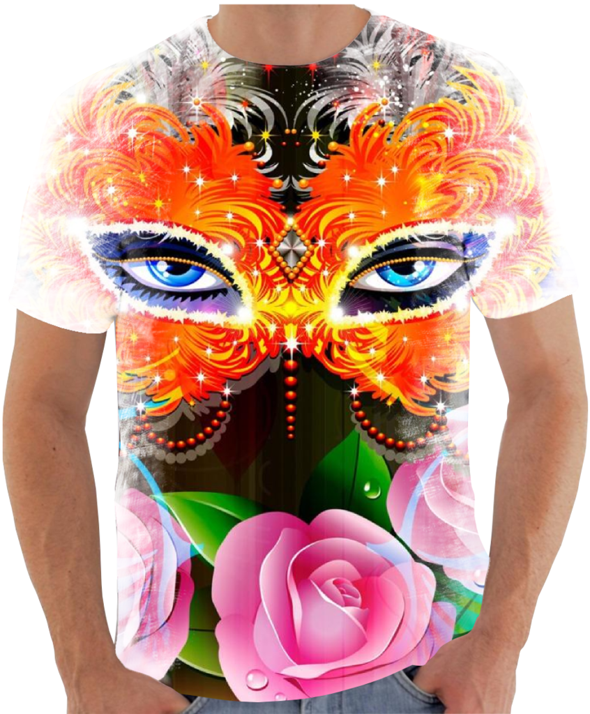 Camiseta Temática Personalizada 100% Poliéster - Psicodélica Carnaval  mascara Veneziana