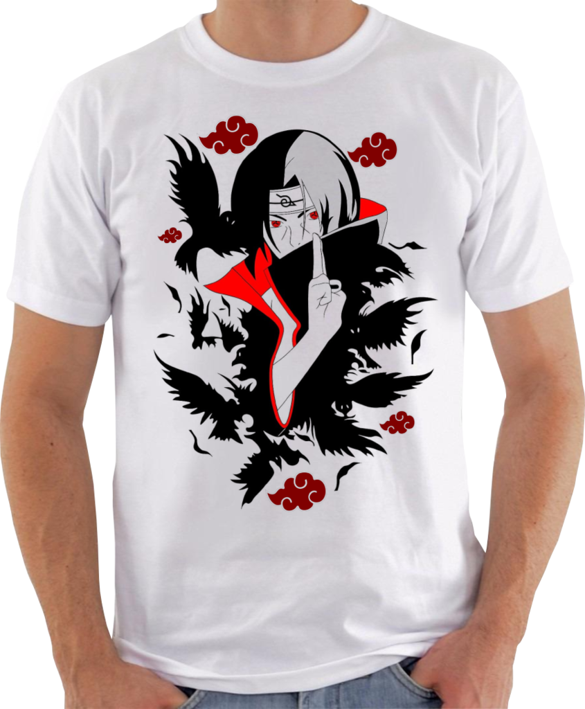 Camiseta masculina Akatsuki Nuvem Vermelha Naruto Arte Camisa