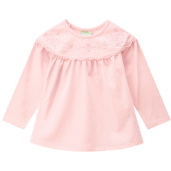 Blusa Bebê Menina Cotton 4 Rosa Paris c/ Bordado Milon