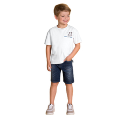 Camiseta Básica Para Menino 4/8 Branco Milon 