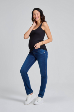 Calça Jeans Gestante Skinny Comfy Azul Emma Fiorezi 