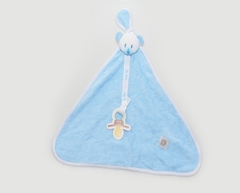  Naninha Blanket Bebê Atoalhada Ursinho Com Prendedor Azul Zip Toys