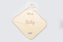 Naninha blanket cetim listrados Baby bege bebê Zip Toys