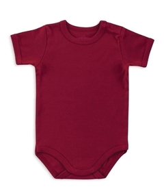 Body bebê (RN/GG) de ribana manga curta vermelho Dedeka