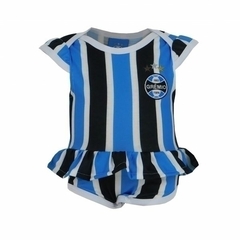 Body Vestido Grêmio Oficial Manga Curto Listrado P/GG Oldoni