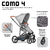 Kit Carrinho Como 4 + Bebê Conforto + Moisés + Bolsa Woven Grey c/ Couro ABC Design  na internet