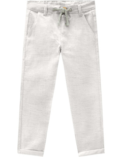 Calça Em Sarja Flamê Menino 4/6 Mescla White Milon