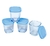 Pote de vidro para leite materno com tampa Azul 4 unidades - Variedade para Gestante e Bebê | Qualidade | A Pílula Falhou