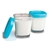 Pote de vidro para leite materno com tampa Azul 4 unidades - comprar online