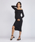 Vestido Midi Canelado Elastic Preto Emma Fiorezi