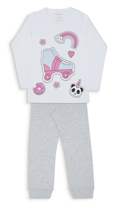 Pijama Infantil Menina Adesivos (Tam 4-8) Dedeka