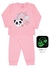 Pijama Infantil Menina Panda Unicórnio de Meia Malha Neon Estampa Brilha no Escuro (tam 1-3) Dedeka