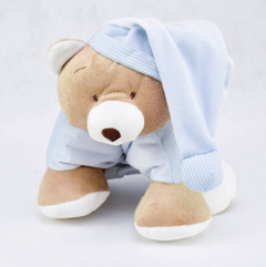Meu Primeiro Puppet Travesseiro de Bebe Urso Nino Azul - Zip Toys