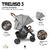 Carrinho de Bebê Treviso 3 Woven Grey c/ Couro ABC Design - Variedade para Gestante e Bebê | Qualidade | A Pílula Falhou