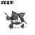 Carrinho de Bebê para Gêmeos Zoom - Asphalt Diamante - ABC Design