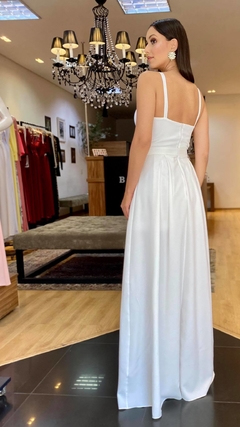 Vestido em Crepe Pieve Branco + Cinto Strass - comprar online