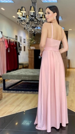 Vestido em Crepe Pieve Rosê + Cinto Strass - comprar online