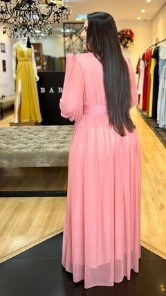 Vestido em Microtule Gaby Rosê Escuro Plus - comprar online