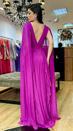 Vestido em Microtule Iris Roxo (Capa Removível) - Babel