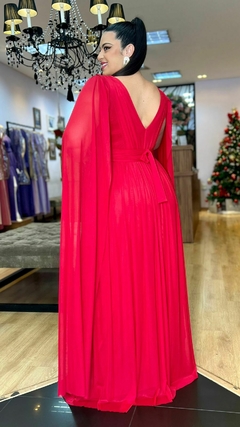 Vestido em Microtule Angelina Vermelho Plus (Capa Removivel) - Babel