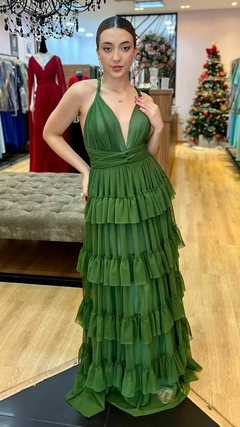 Vestido em Microtule Melissa Verde Oliva (Multiformas)