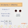 Kit Dente de coelho P + Olho cereja 11mm