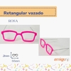 Óculos retangular rosa (vazado)