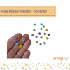 Mini botão de biscuit coração - 20 unidades