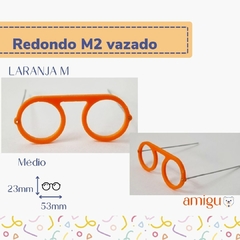 Óculos redondo LARANJA | Modelo 2 (vazado) - comprar online