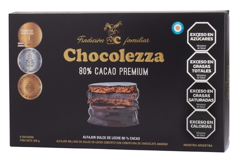 Caja Alfajores 80% cacao x12