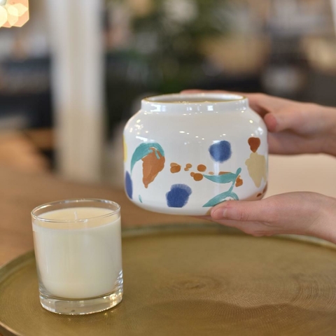 FLORERO CERAMICA BAJO COLORS 14D X 10H.