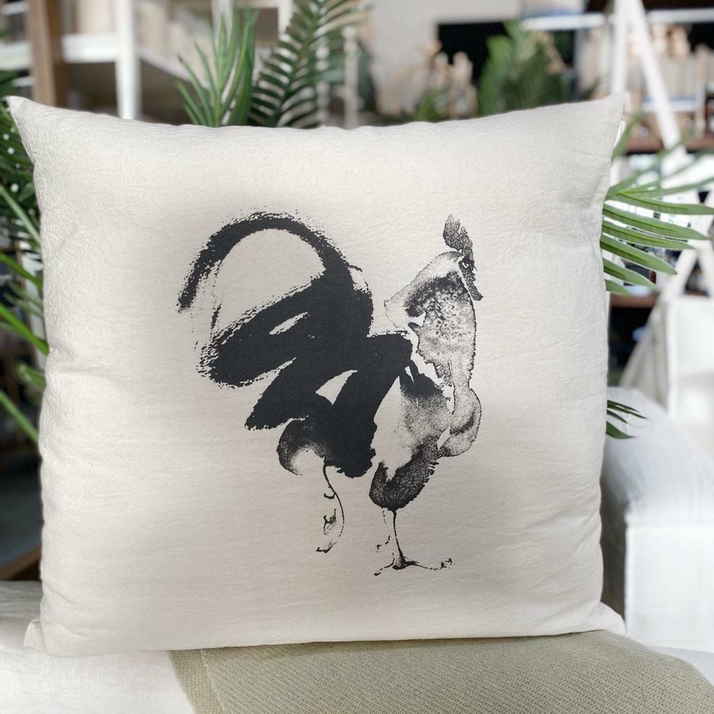 ALMOHADON TUSSOR ESTAMPA GALLO 60X60 CM Livings