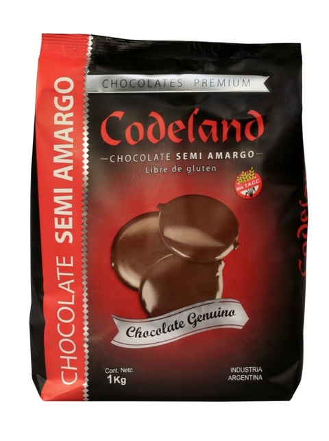 Chocolate Semi Amargo Codeland SIN TACC x 1 KG CodelandShop