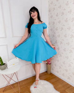 Vestido Ester Azul Fantasia - Cute For You