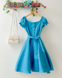 Vestido Ester Azul Fantasia