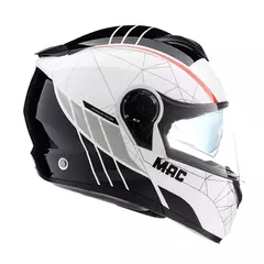 CASCO MAC 908 ROCK ROAD NEGRO / BLANCO / BRILLO - Cingolani Motors