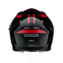 Casco Integral MAC 825 Speed 2.0 Gripper Negro / Rojo Brillo - Cingolani Motors