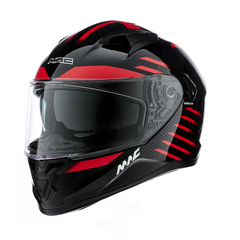 Casco Integral MAC 825 Speed 2.0 Gripper Negro / Rojo Brillo