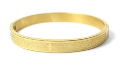 Bracelete Pai Nosso Aço 8mm Dourado - comprar online