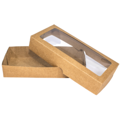 Caixa Kraft 22x10x4 com visor - 20 unidades - comprar online