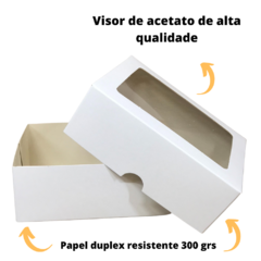 Caixa Branca 14X11X5 com visor - 20 unidades - Salvo Embalagens