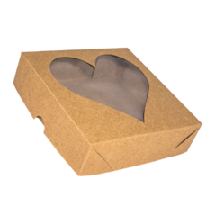 Caixa Visor de Coração 15x15x4 Kraft - 20 unidades