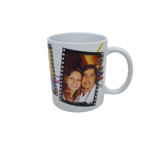 Caneca personalizada de cerâmica branca fotos logos ou descrições -325 ml