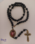 Terço de Pescoço medalha São Miguel- preto, pedra 10mm na internet