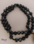 Terço de Pescoço medalha São Miguel- preto, pedra 10mm - comprar online