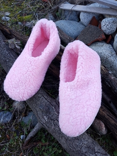 Pantufla DOBLE CORDERITO ROSA