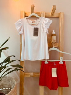 Remera Broderie Rosada - tienda online