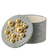 Caixa decorativa cinza com bolas douradas - comprar online